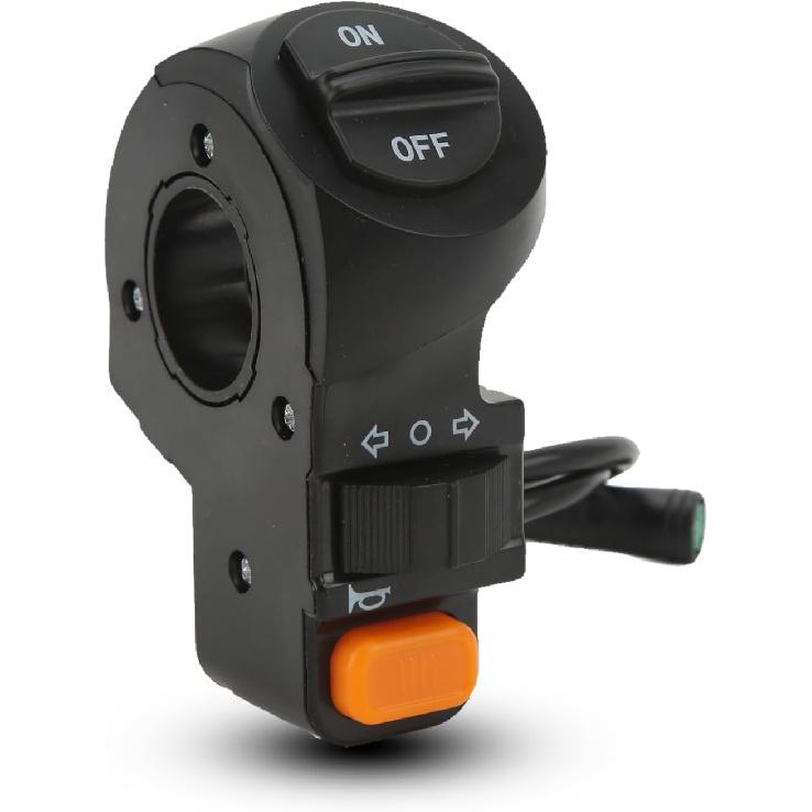 Electric Bike Light Switch, 3 in 1 Ebike Spotlight Headlight On Off Lightweight Universal Control Tuning Horn Signal Light Switch for Electric