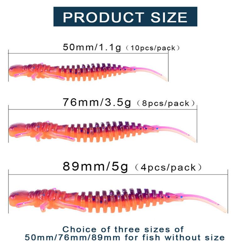 FTK Мягкая приманка для личинок, 50 мм, 76 мм, 89 мм, искусственная приманка для рыбалки, 1,1 г, 3,5 г, 5 г, силиконовая приманка для червя, окуня, барракуды, пластиковая приманка для джиггинга карпа