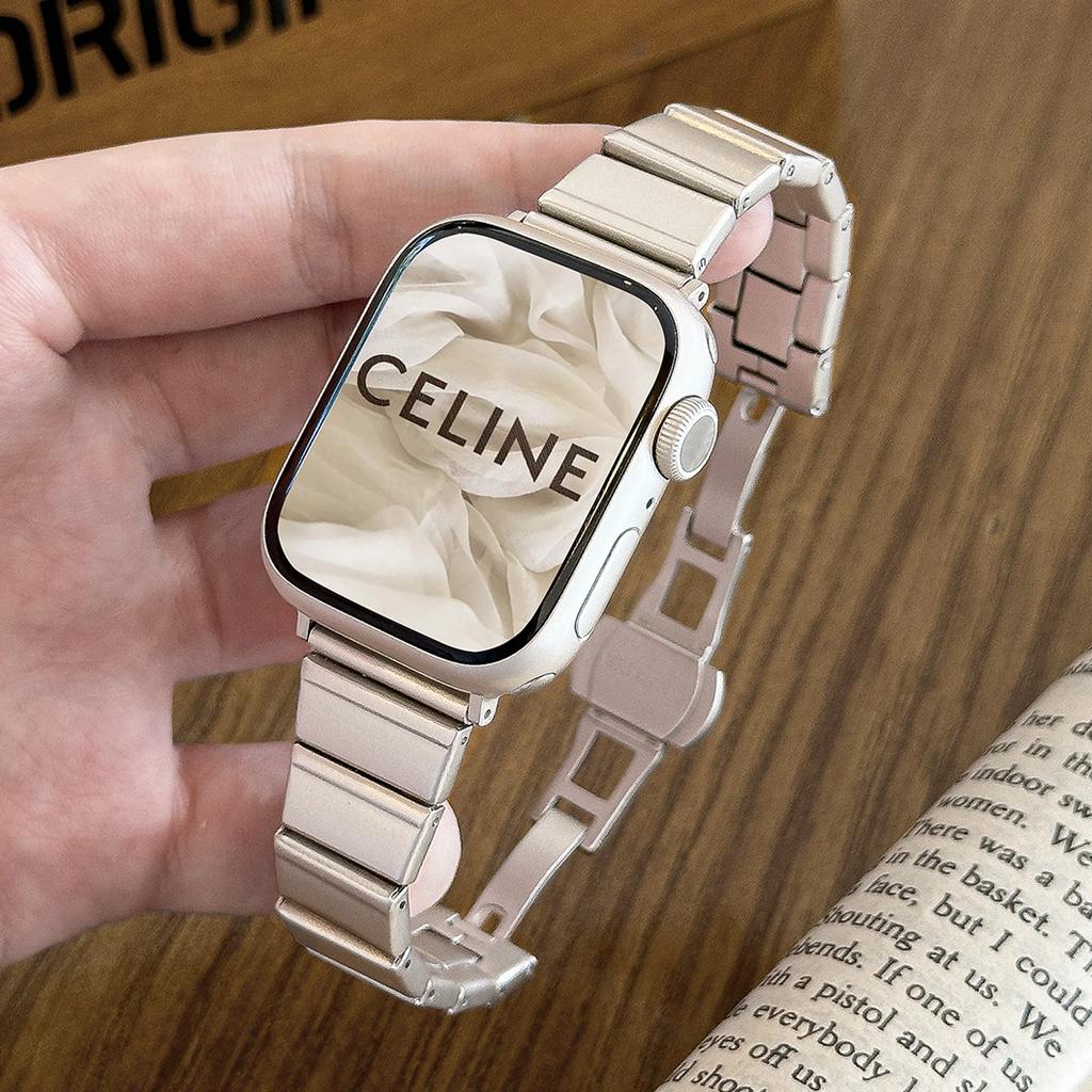 Применимый Apple Apple Watch Бамбуковый Нержавеющая Сталь Ремешок iwach10 Один Шарик Женские Маленькие Часы Ремешок