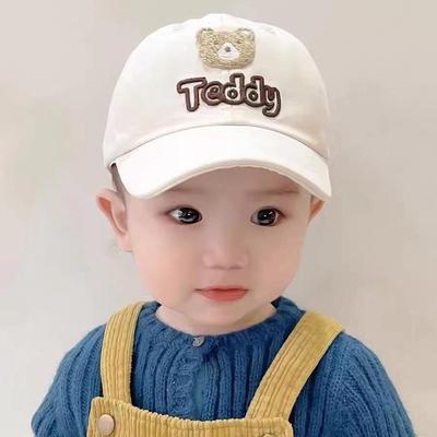 Детская кепка с мишкой для малышей 1-5 лет, детская бейсболка для защиты от солнца весной и летом, хлопковая дышащая шляпа для мальчиков и девочек