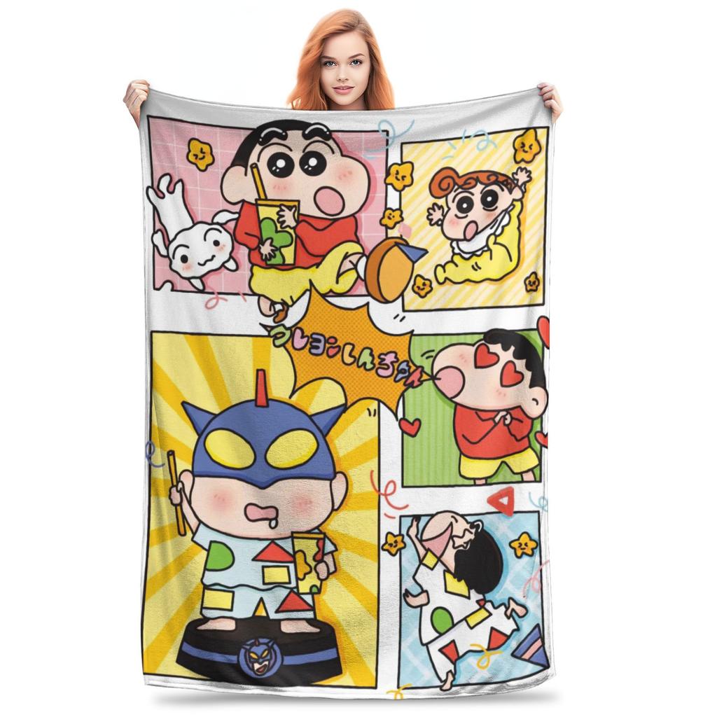 Плед Крейн Шин-чана и друзей Качественный Теплый Плед Зима Детский Диван Кресло Диван Кровать Эстетичное Покрывало