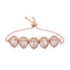 Estele Women's Bracelet with Precious Pears In Rose Gold and CZ