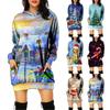 Women's Autumn And Winter Hooded Sweatshirt Dress Christmas Print Dress