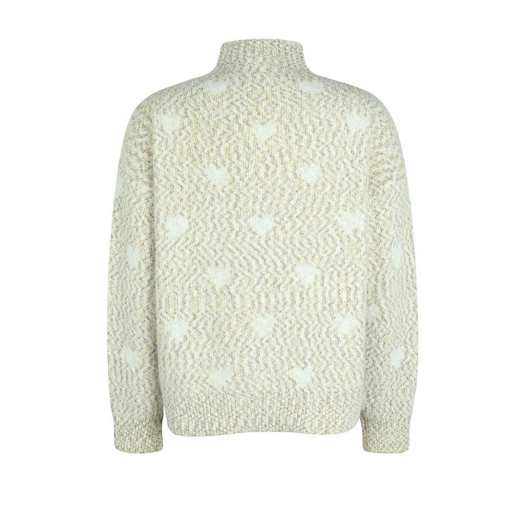 Осень-зима Винтажный свободный топ с длинными рукавами и принтом кардиган трикотажный свитер с воротником-стойкой