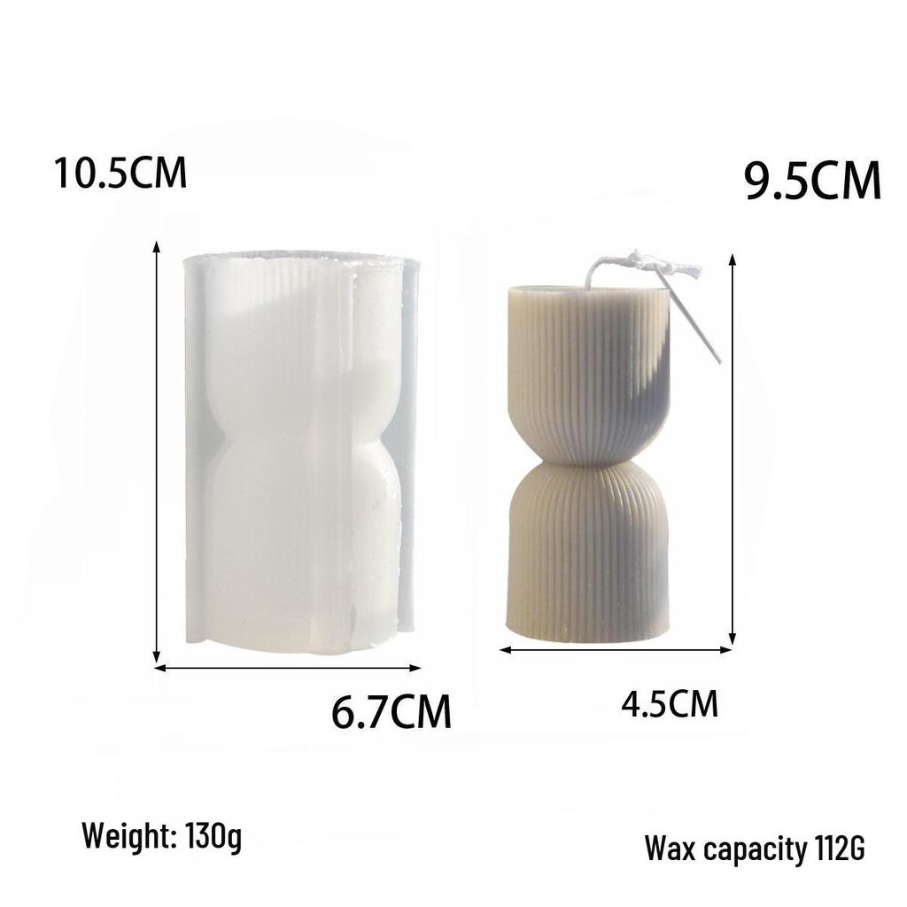 Geometric Stripe Cylinder Candle Silicone Mold for DIY Creative Handmade Candles & Cake Baking