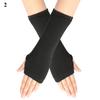 Women Long Fingerless Gloves Knitted Mitten Hand Warmers Winter Warm Wool Knitting Half Finger Gloves Unisex Arm Sleeve