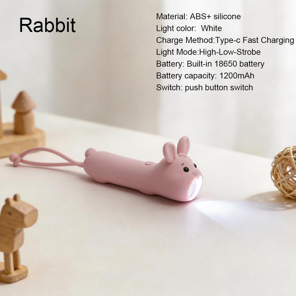 Cartoon Flashlight Projector Cute Silicone Kid-safe torch Soft Baby Outdoor Light Portable Torch Toy Kids Gift Night Light