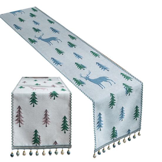 Рождественская елка, дорожка для стола, зимние праздники, Рождественский Лось, обеденная ткань, подставка для столовых приборов, новогодние домашние кухонные украшения в деревенском стиле