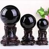 Natural Obsidian Crystal Ball Polished Black Stone Home Decor Ornament