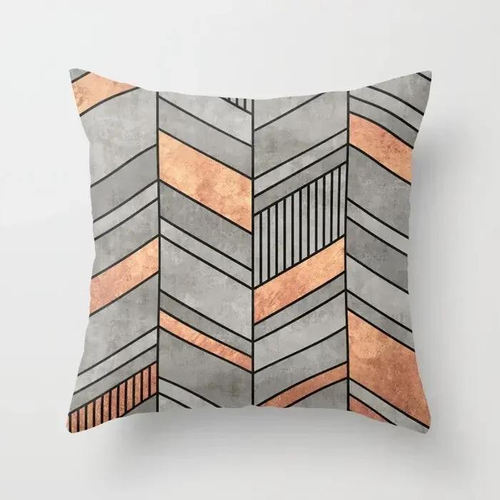 45x45cm Creative Wood Texture Marble Pillowcases Fashion Geometric Cushions Case Farmhouse Home Decor Sofa Couch Throw Pillows