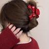 Acetate Acetic Acid Bow Hair Claw New Year Red Bownot Grab Clip Personalized Red Hair Clip  Daily