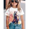 Casual Fashion Cute Animal Pattern Children's Women's Short Sleeved T-shirt