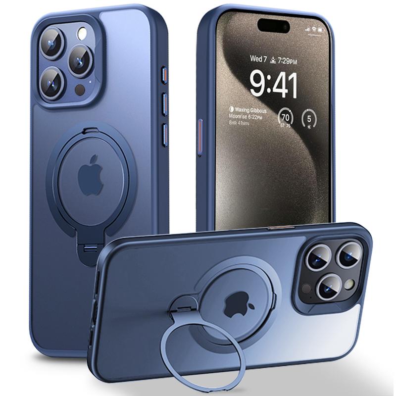 Чехол для мобильного телефона iPhone 15 Pro Max с магнитной подставкой, покрытие из ТПУ+ПК, совместимый с MagSafe