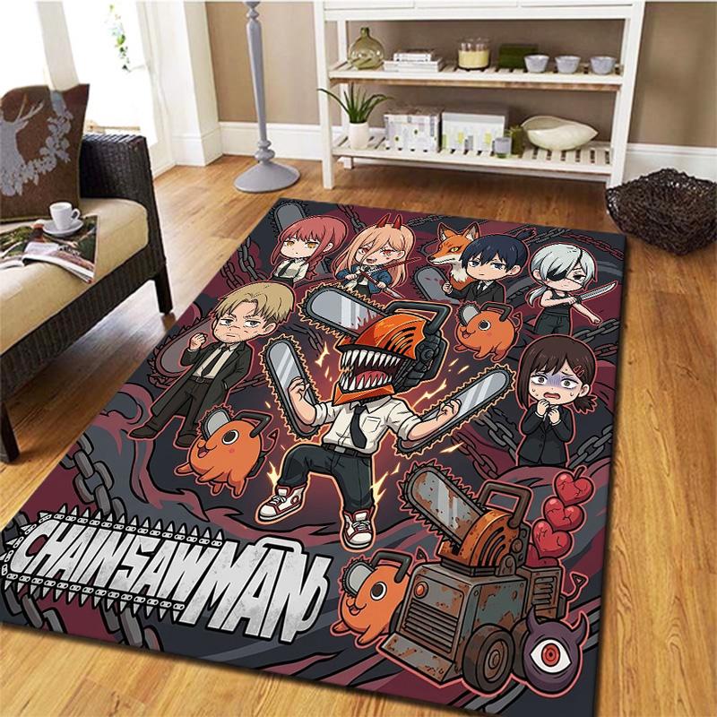 Chainsaw Man Carpet Rug For Living Room Bedroom Home Sofa Decoration Kids Play Nonslip Floor Mat