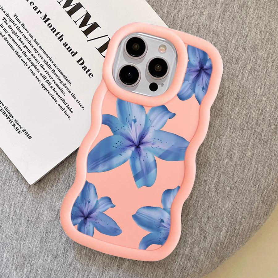 Мягкий чехол-бампер с мультяшным цветочным узором для iPhone 17 Air 13 14 11 16 Pro Max 15 Plus 8 XR 12