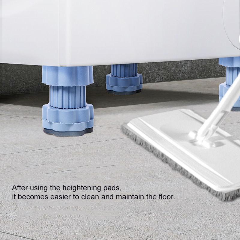 Универсальная противоскользящая и ударопрочная подставка для стиральной машины и холодильника с регулируемой высотой, антивибрационными ножками для снижения шума, влагостойкая, прочная