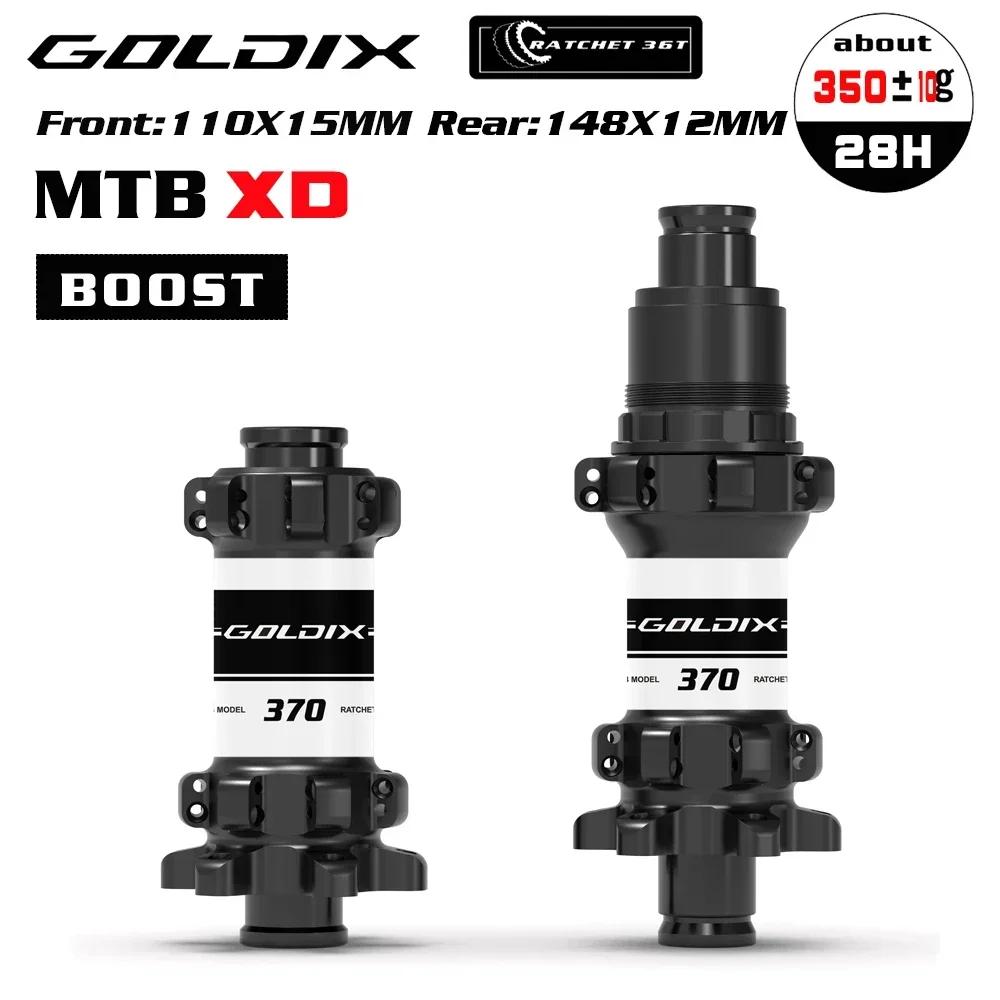 Goldix Boost 28 Отверстий МТБ Куб 15x110 Передняя 12x142 135x10 Задняя Втулка 36T Трещотка Straight Pull Герметичный Подшипник 12V Micro Spline