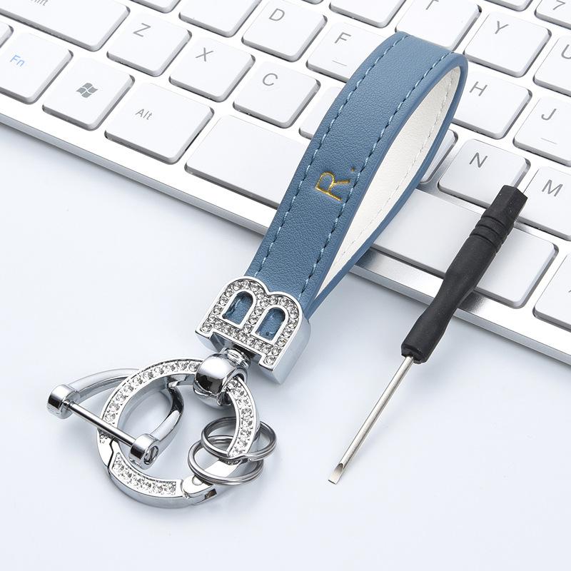 Simple Anti-lost Number Plate Keychain for Men Car Pendant Buckle Key Ring Lanyard