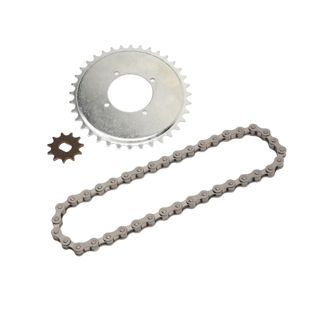 410 Drive Sprocket Chain Combo 38 Links Chain Golden 11T Type H Gear Steel Sprocket Chain Kit for Electric Bikes