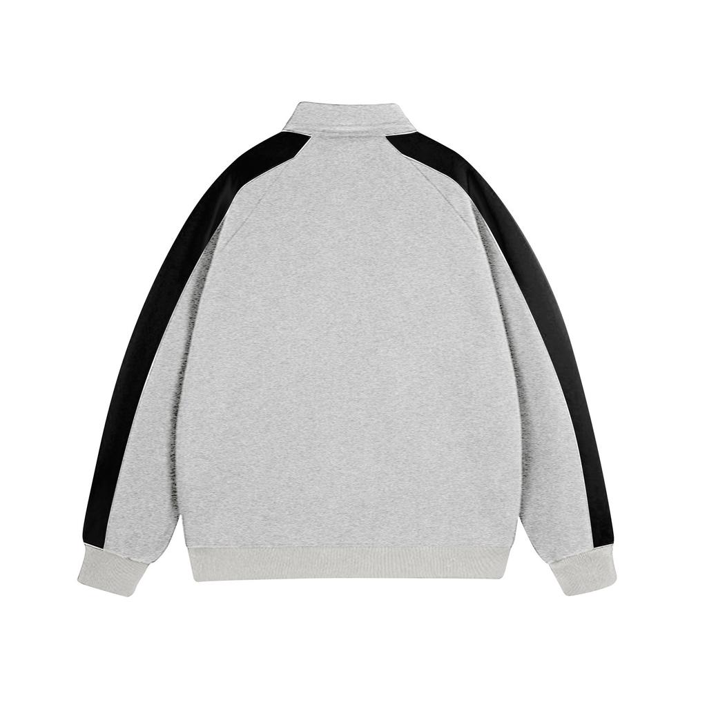 Толстовка с отложным воротником и заплатками на плечах, повседневный спортивный топ