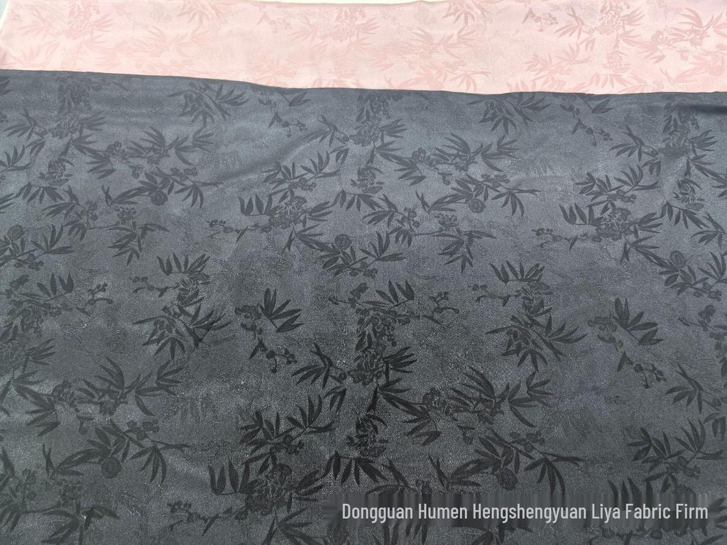 Двухцветная жаккардовая ткань с бамбуковыми листьями для ципао, свадебного платья, рубашки и длинной юбки