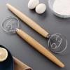 2Pcs Danish Dough Whisk Hand Mixer Manual Egg Beater Wood Handle Kitchen Whisk for Cooking Baking Accessories Kitchen Tools