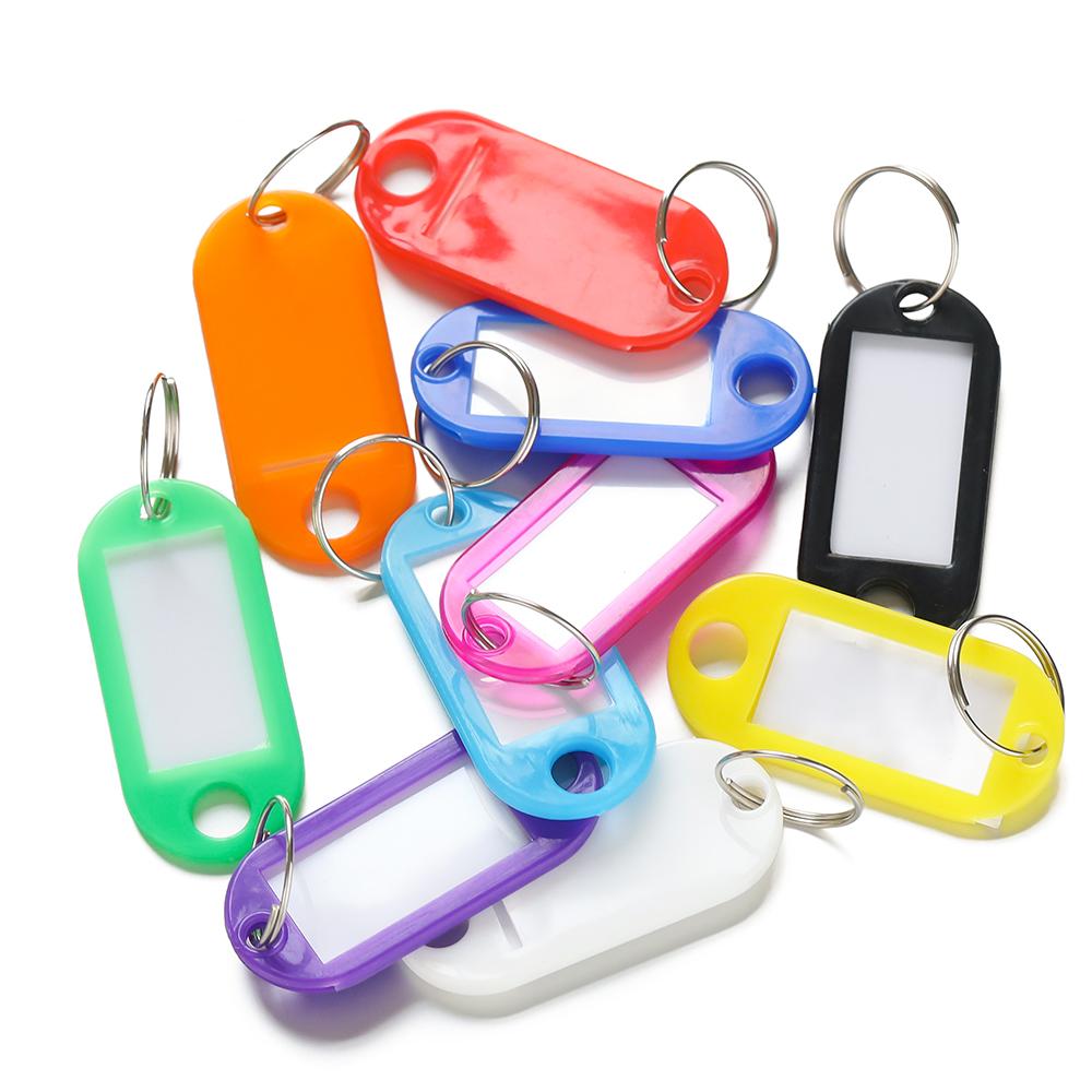 10/50pcs Colors Plastic Key Tags With Card Label For Diy Keychain Kit Luggage Tag El Number Classification