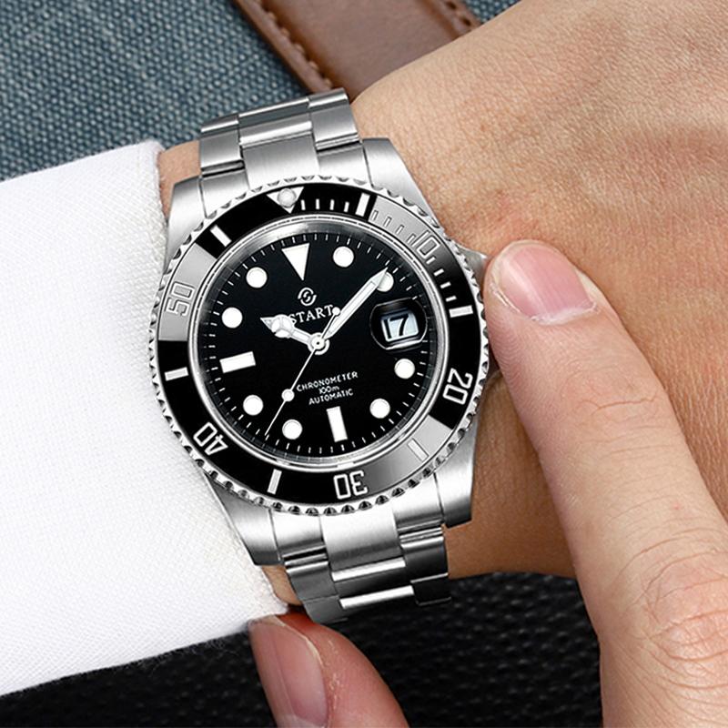 Start Мужские часы для дайвинга, официальные аутентичные металлические мужские часы, светящиеся водонепроницаемые автоматические механические часы с функцией даты