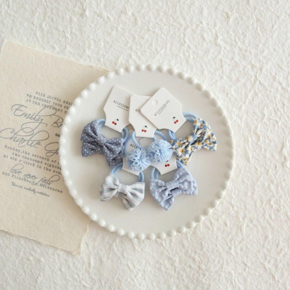 10Pcs Kids Girls Hair Ties Bowknot Sweet Bows Flower Headdress Fashion Hair Rope