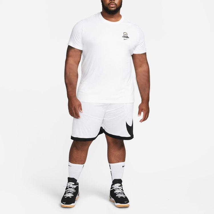 Nike Lebron Dri-Fit с животным принтом сзади, футболка с круглым вырезом, мужские топы, белые DR7648-100