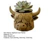 Highland Cow Planter 3D Printed Cute Animal Flower Pot Mini Cow Plant Container for Indoor Outdoor Desk Patio Garden Decor