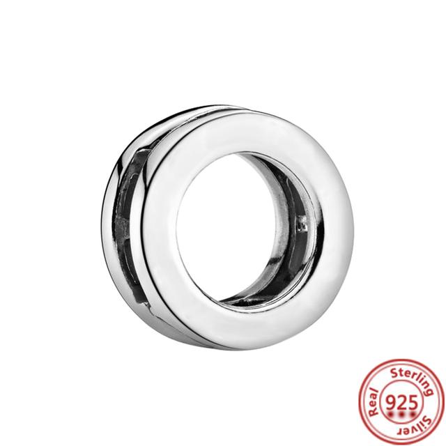 Стерлингового серебра 925 пробы, бусины, буквы, сердце, листья, круг, сверкающие клипсы, подвески, подходят для браслета с отражениями, ювелирные украшения