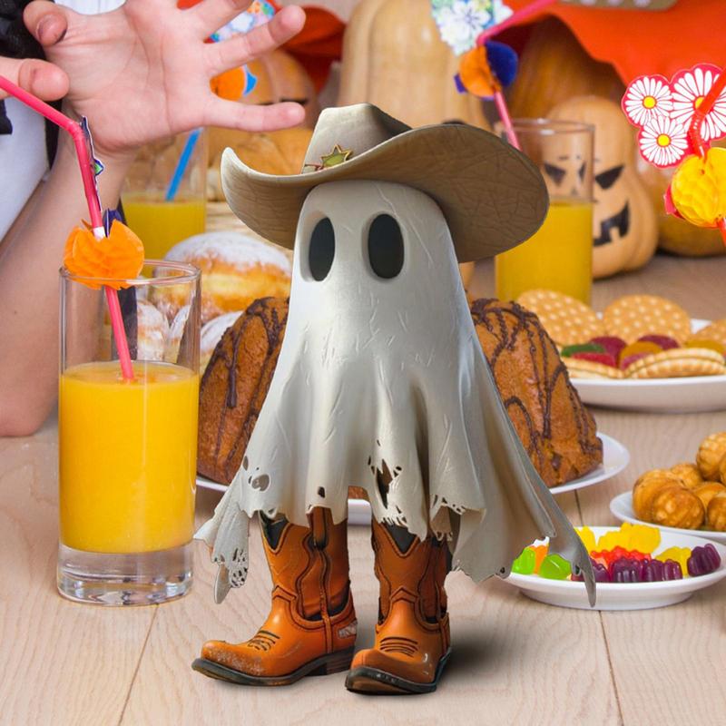 Хэллоуин Статуэтки Привидений Украшения Ковбой Привидение Хэллоуин Украшения Милая Модная Статуэтка Для Автомобиля Дома Офиса Авто Аксессуары
