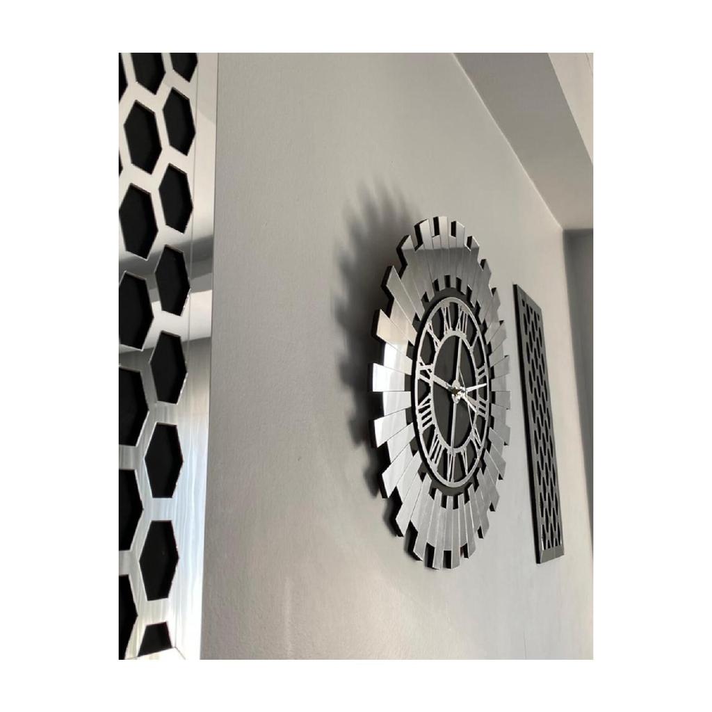 Набор серебряных настенных часов 75 х 48 см из 3 современных настенных часов с римскими цифрами 40 см 18