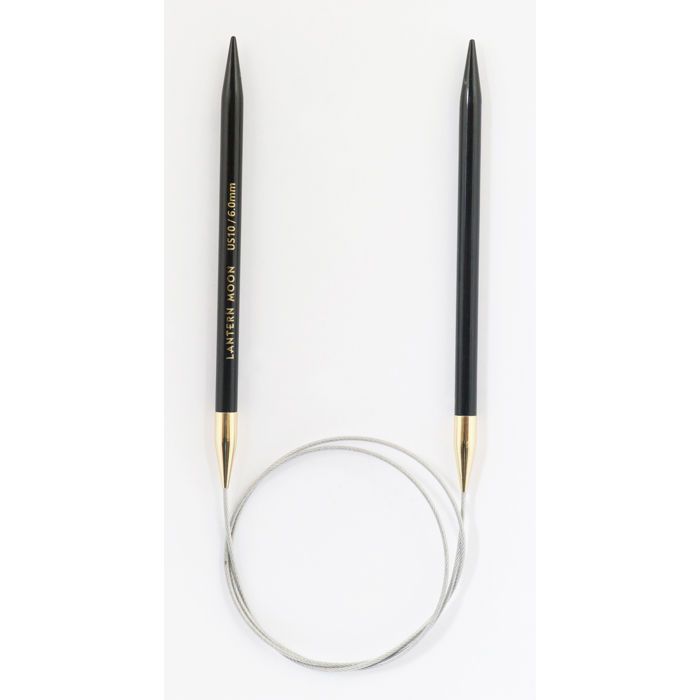 Aiguilles circulaires Fixes en ébène KnitPro 80cm 6mm - 350089