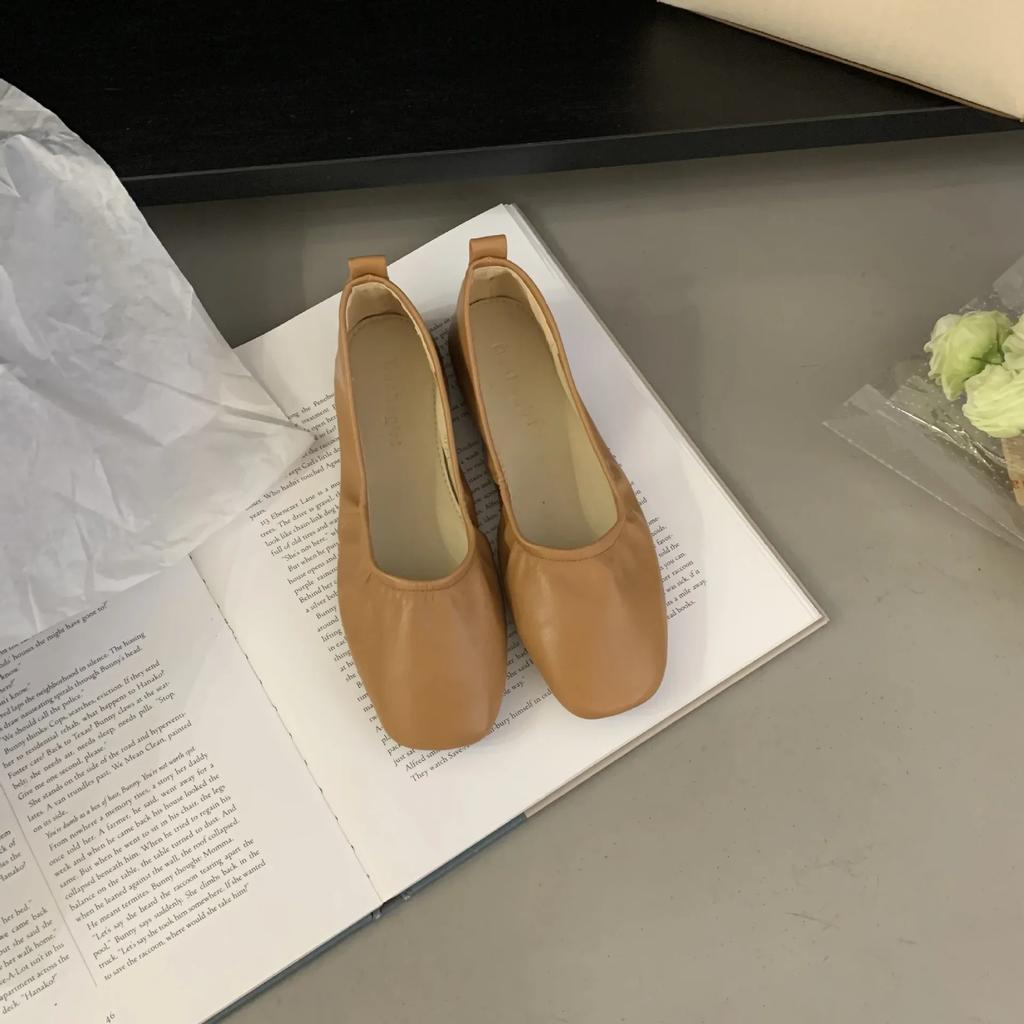 Балетки на плоской подошве Женские удобные кожаные туфли Женские роскошные женские туфли на плоской подошве с квадратным носком Женские туфли Мэри Джейн на плоской подошве с двойной пряжкой