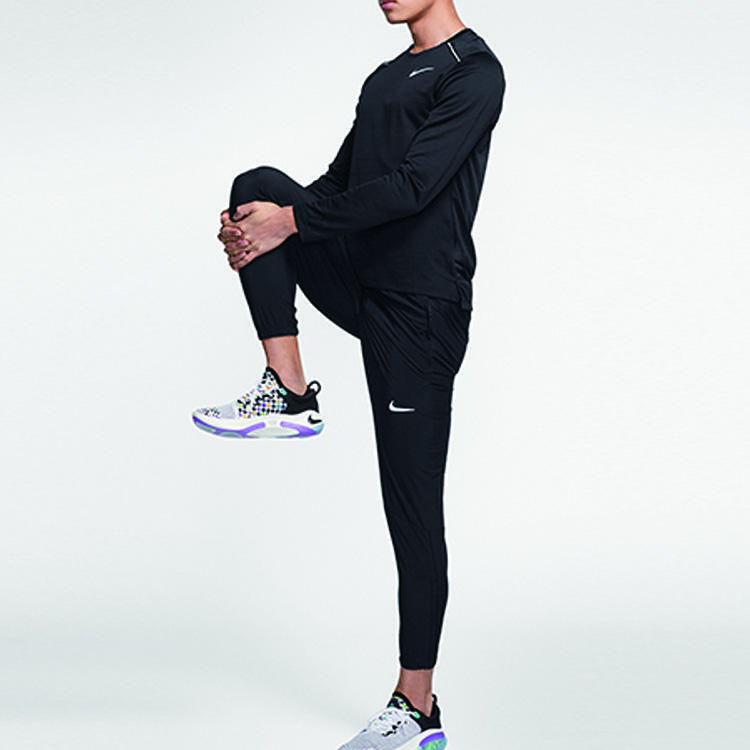 Nike Dri-Fit Футболка с длинным рукавом для бега, быстросохнущая, для фитнеса, мужская, топы, черная, AJ7569-010