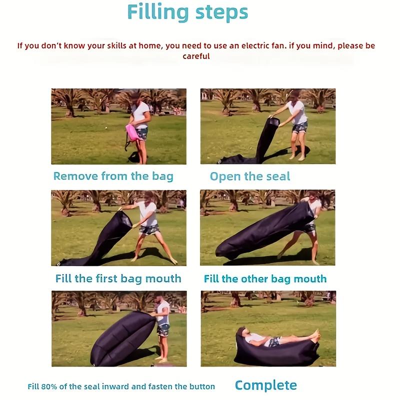 1 шт. надувной садовый диван, одноместная модель, быстро надувается, складной, удобный, портативный и легкий