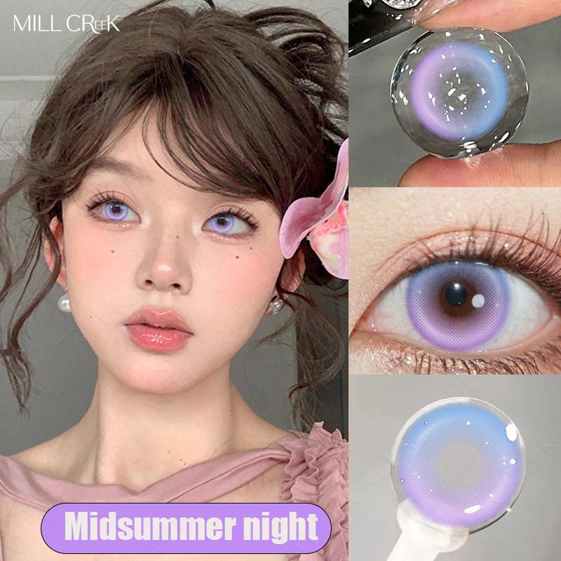 Цветные контактные линзы MILLCREEK, 2 шт., зеленые/розовые/синие/фиолетовые линзы, контактные линзы для косплея, ежегодное использование