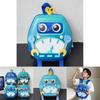 Cute Eggshell Backpack With Robot Print Designfor Preschool Use