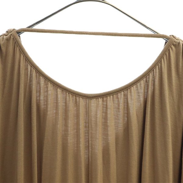 eimy istoire No sleeve Open back, volume pleated Long dress S Brown Women Used