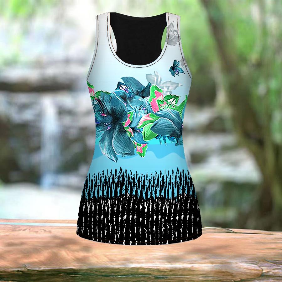 Женские летние спортивные рубашки с 3D-принтом больших цветов для занятий йогой и тренажерным залом, жилеты больших размеров