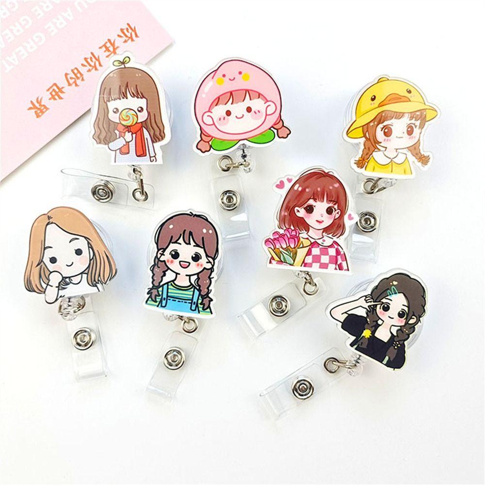 Зажимы для бейджей Держатель для значка медсестры Держатель для удостоверения личности молодой девушки Выдвижной шнурок для бейджа Бейдж