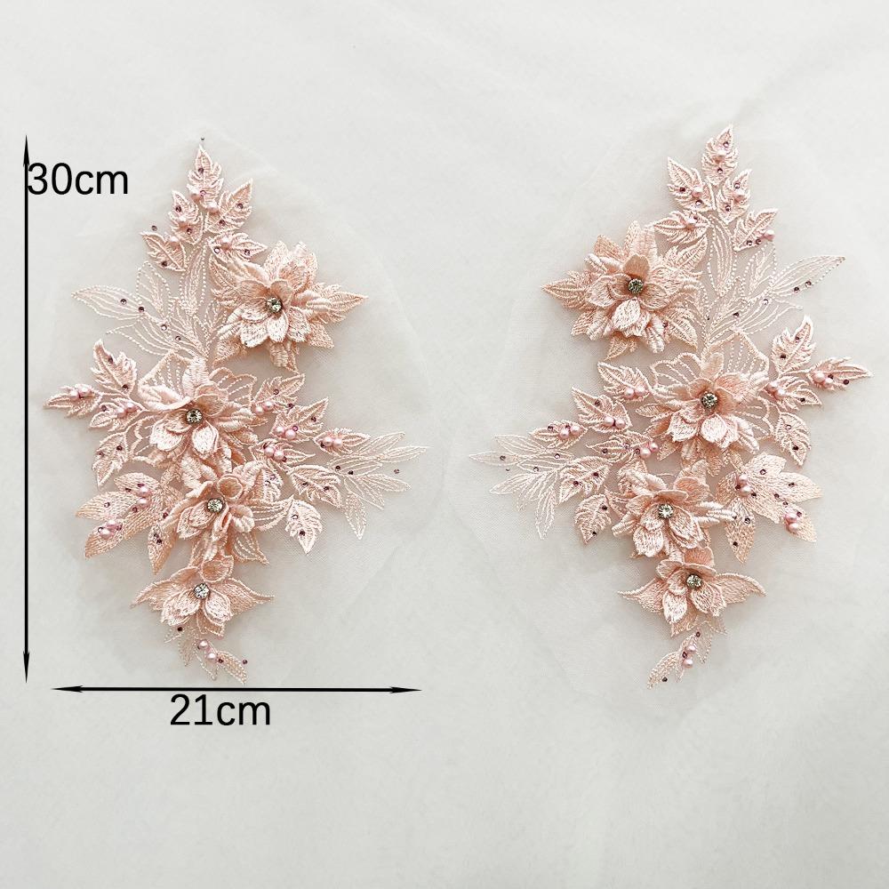 DIY 3D Embroidery Patches Handmade Lace Fabrics Applique Fashion Embroidered Floral Patches