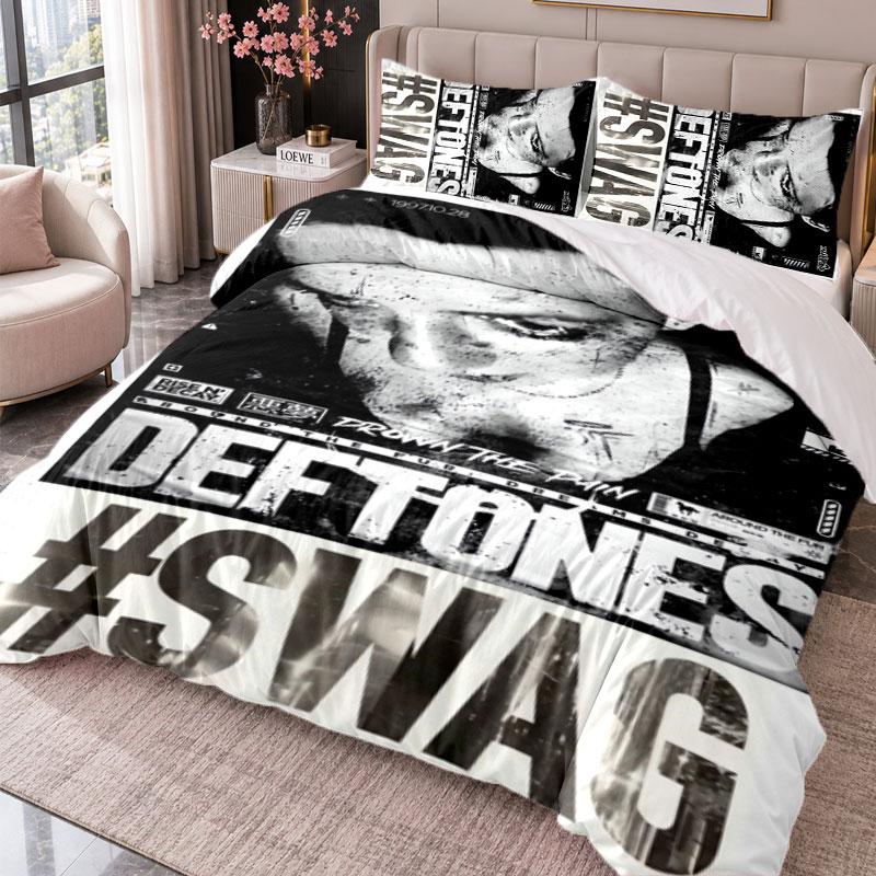 Deftones 3Pcs Bedding Set Duvet Cover With Two Pillowcases For Bedroom Home Decoration