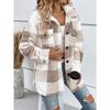 YYFS Женская мода, повседневные клетчатые принты, осенне-зимние куртки и пальто-поло с длинными рукавами и воротником