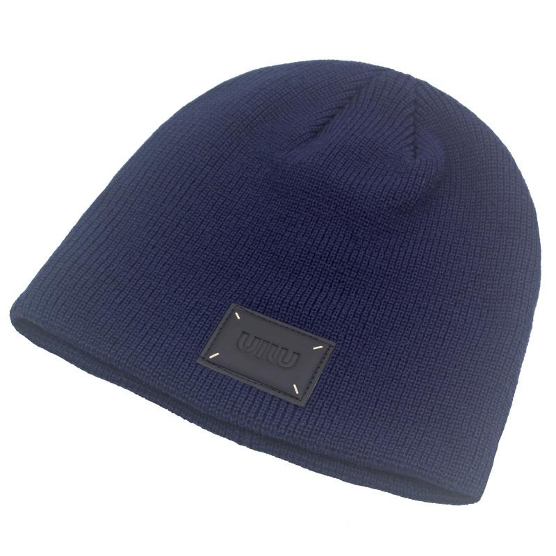 Мужская осенне-зимняя теплая шерстяная шапка, вязаная шапка, однотонная защитная шапка для ушей, шапочки с черепами, шапка с рукавами