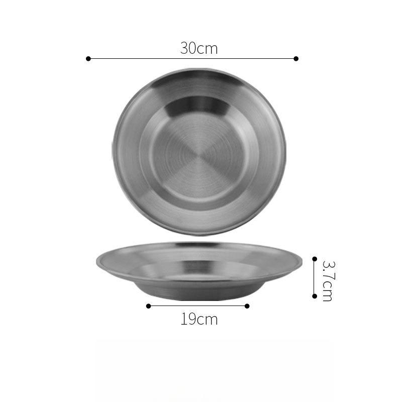 1 шт. Тарелка из нержавеющей стали 8 дюймов Ультрапортативная посуда Металлические обеденные тарелки для детей и малышей Отлично подходит для кемпинга на открытом воздухе, пикника