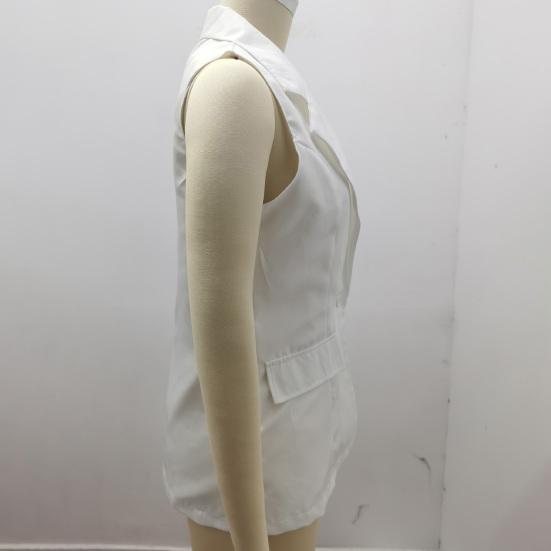 Длинный темпераментный женский жилет, шикарная деловая женская куртка на одной пуговице