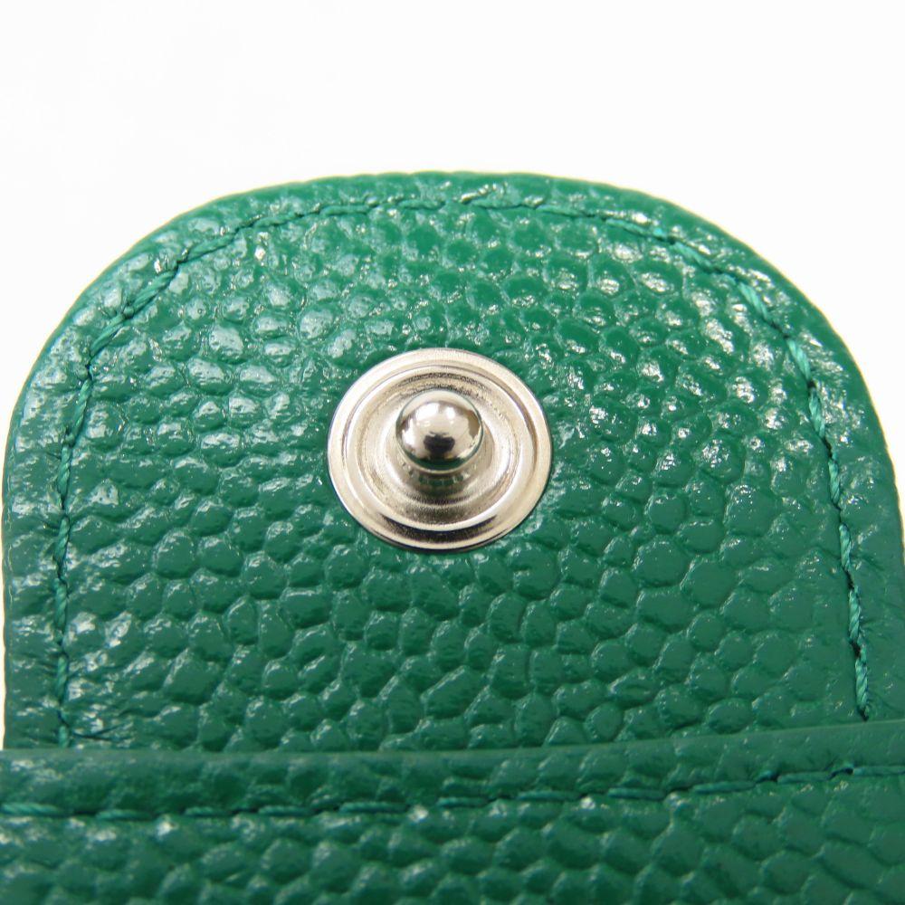 Used CHANEL Tri-fold wallet compact Matrasse COCO Mark Caviarskin green 30s